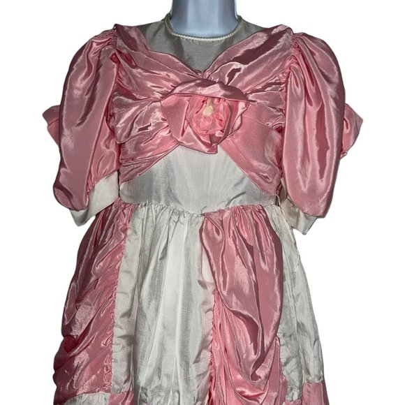 Vintage Bows Belles England Ballroon Dress Girls 12 Rare Patchwork Victorian - Picture 2 of 12